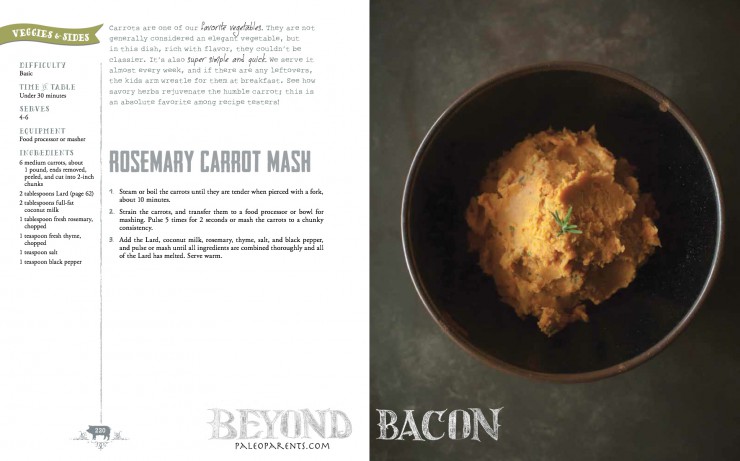 Rosemary Carrot Mash from Beyond Bacon by PaleoParents