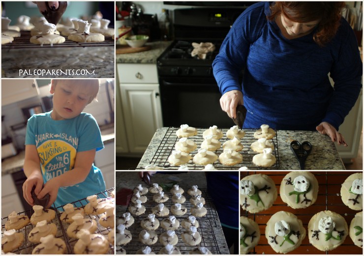 Making Melted Snowman Puddle Cookies on Paleo Parents